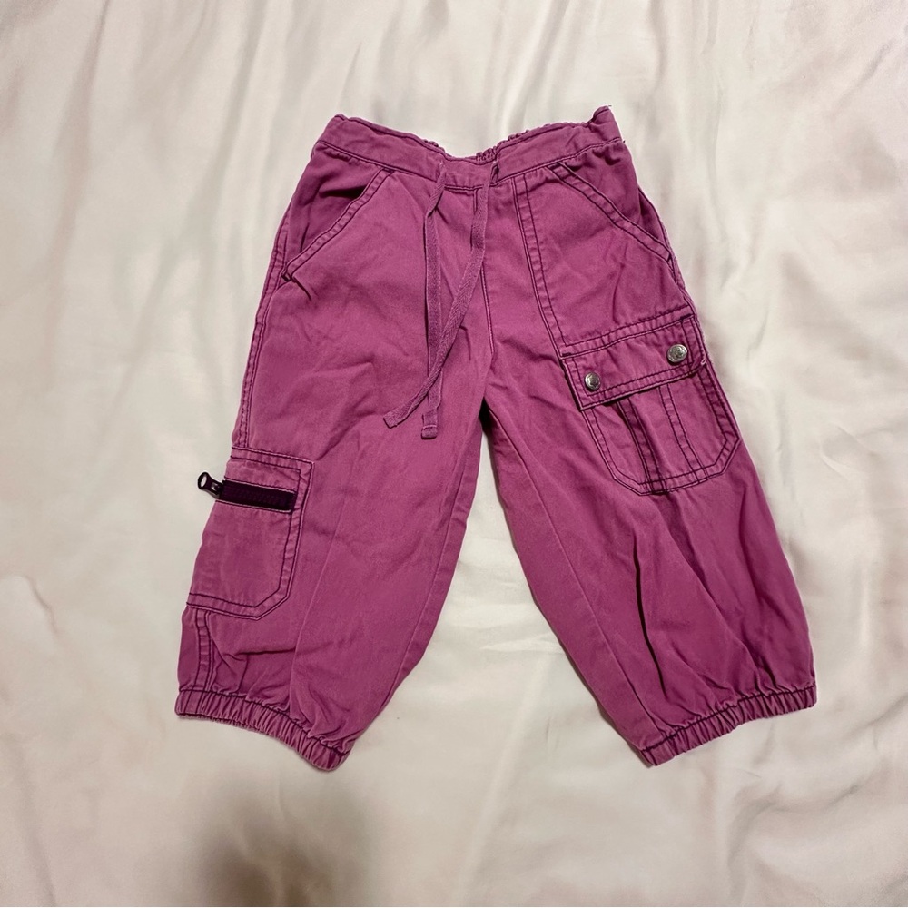 Hanna Andersson Kids' in Purple Cotton Cargo Pants